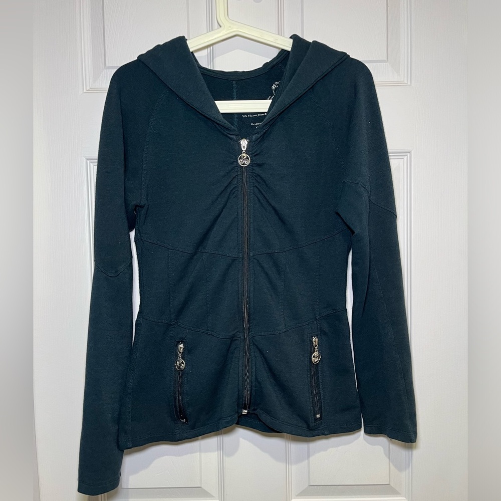 Maha Devi Design Size Medium forrest green hooded zip up